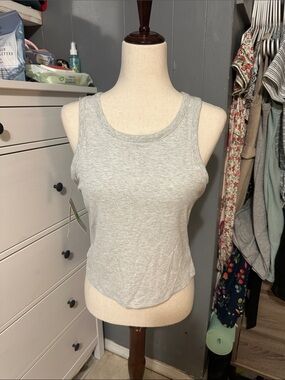 all in motion Light Gray Ribbed Scoop Tank